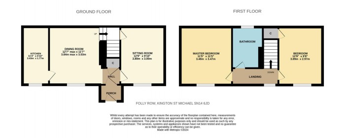 Floorplan for Folly Row, Kington St Michael, Chippenham