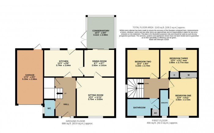Floorplan for Webbington Road, Pewsham, Chippenham