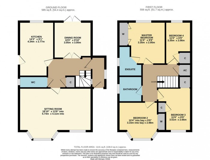 Floorplan for Gleneagles Close, Monkton Park, Chippenham